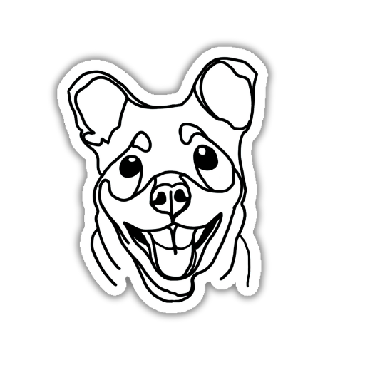 Custom Dog Head Sticker