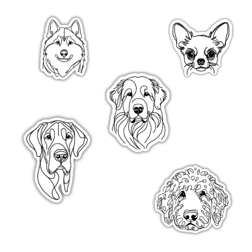 Custom Dog Head Sticker