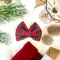 Holiday Plaid Over The Collar Bow