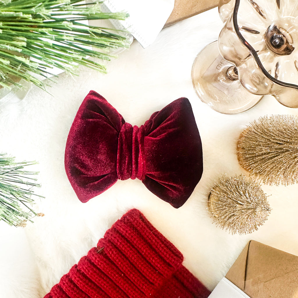 Red Velvet Over The Collar Bow
