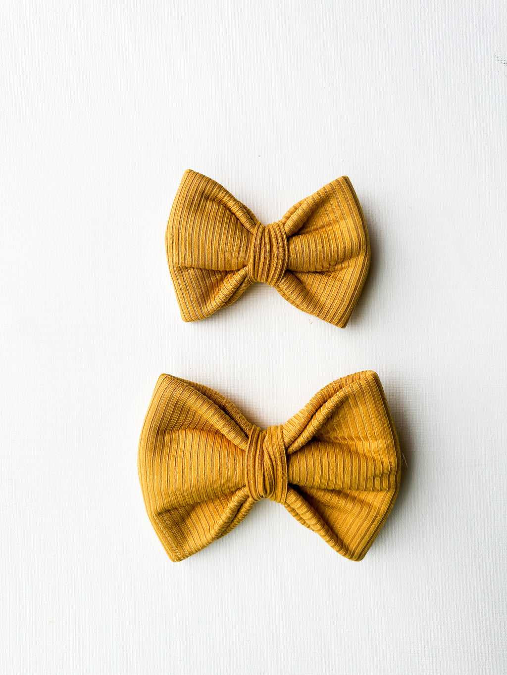 Mustard Ribbed Over the Collar Bow
