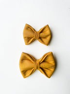 Mustard Ribbed Over the Collar Bow