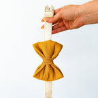 Mustard Ribbed Over the Collar Bow