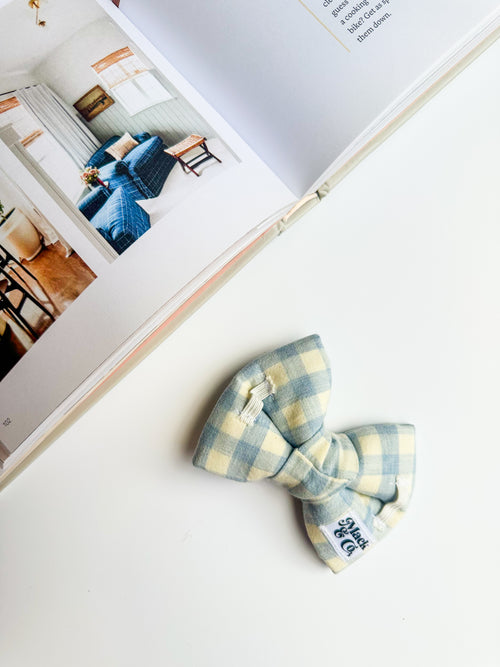 Bluebell Plaid Over the Collar Bow