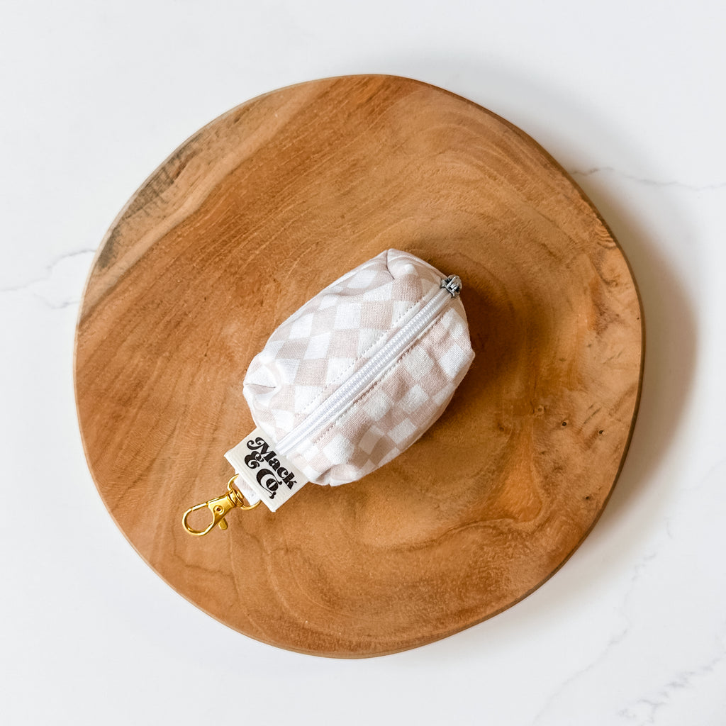 Pink Lemonade Checkered Waste Bag Holder