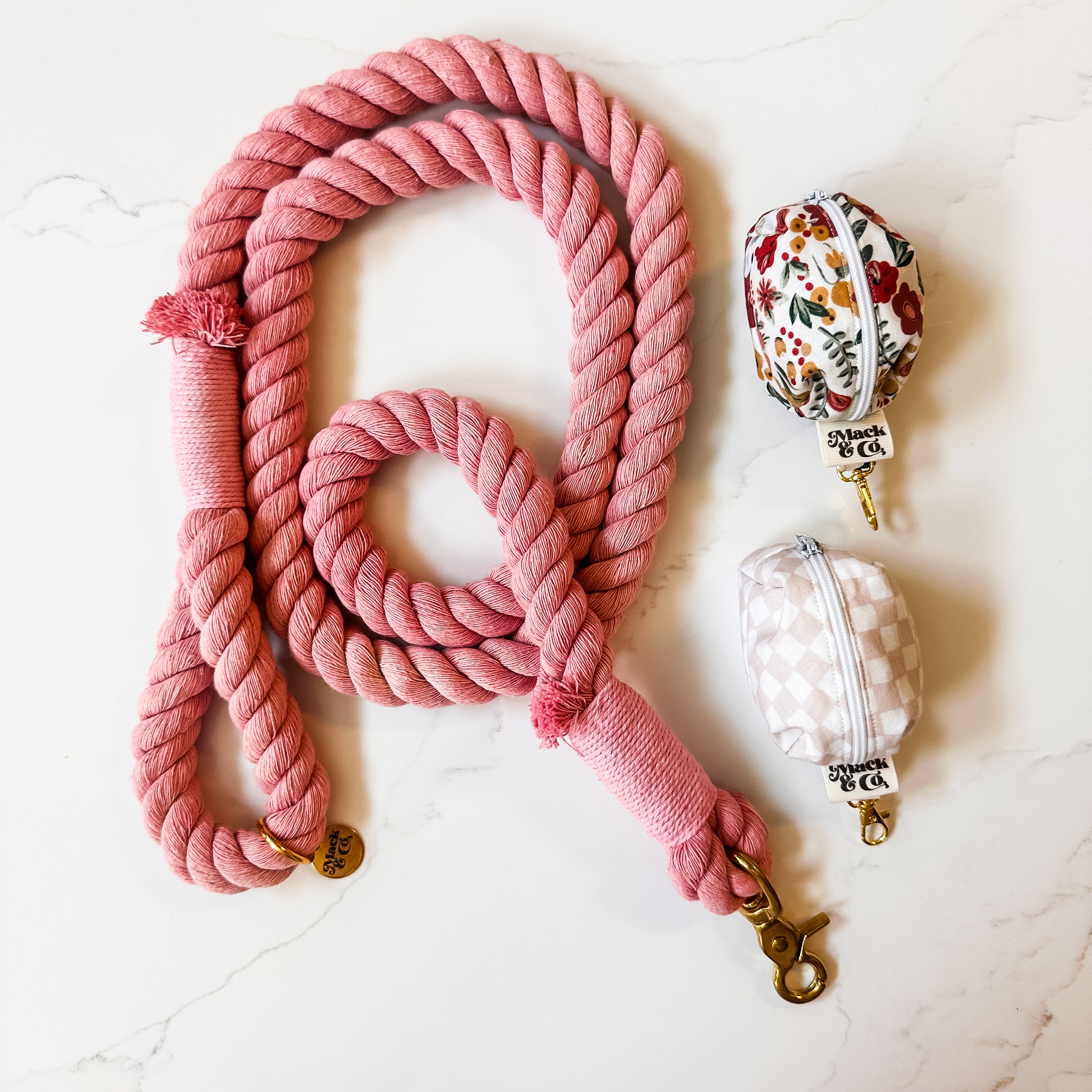 Cotton Rope Dog Leash - Peony