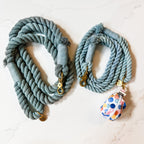 Cotton Rope Dog Leash - Denim