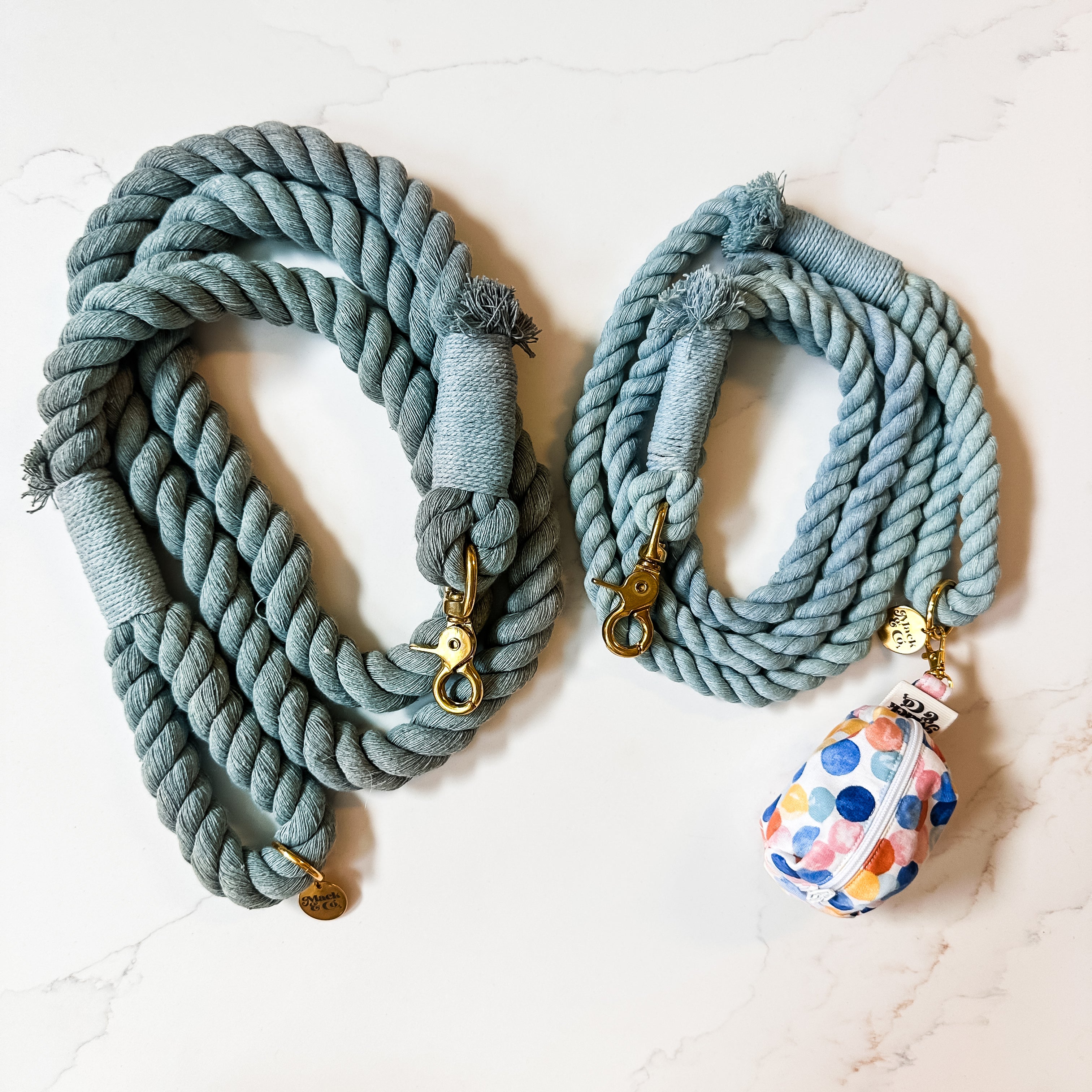 Cotton Rope Dog Leash - Denim