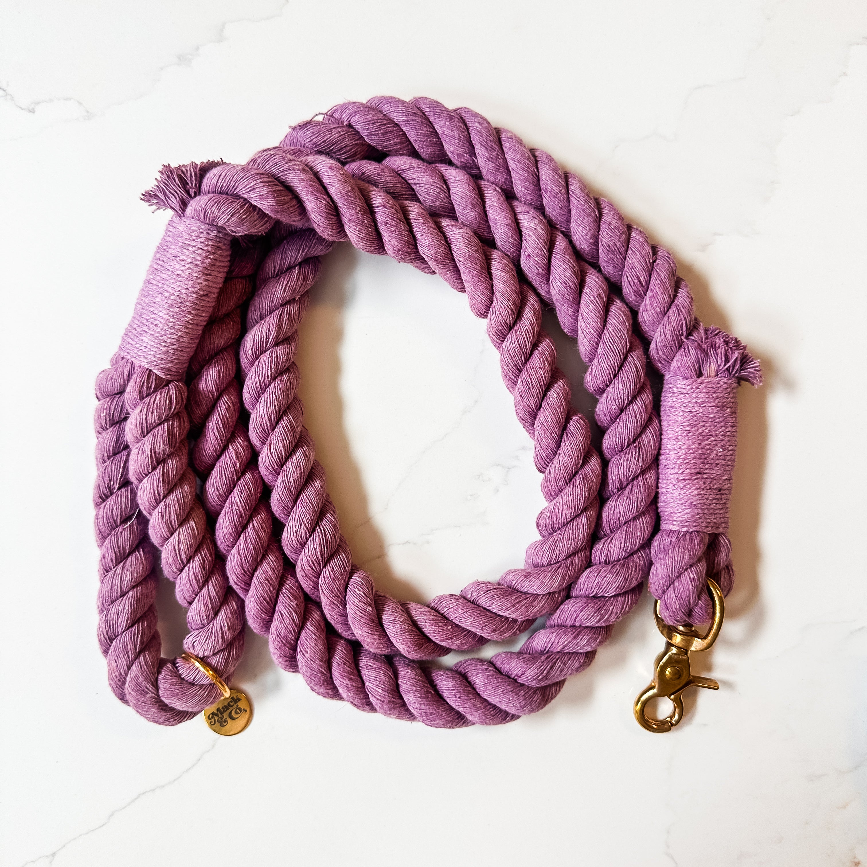 Cotton Rope Dog Leash - Lavender