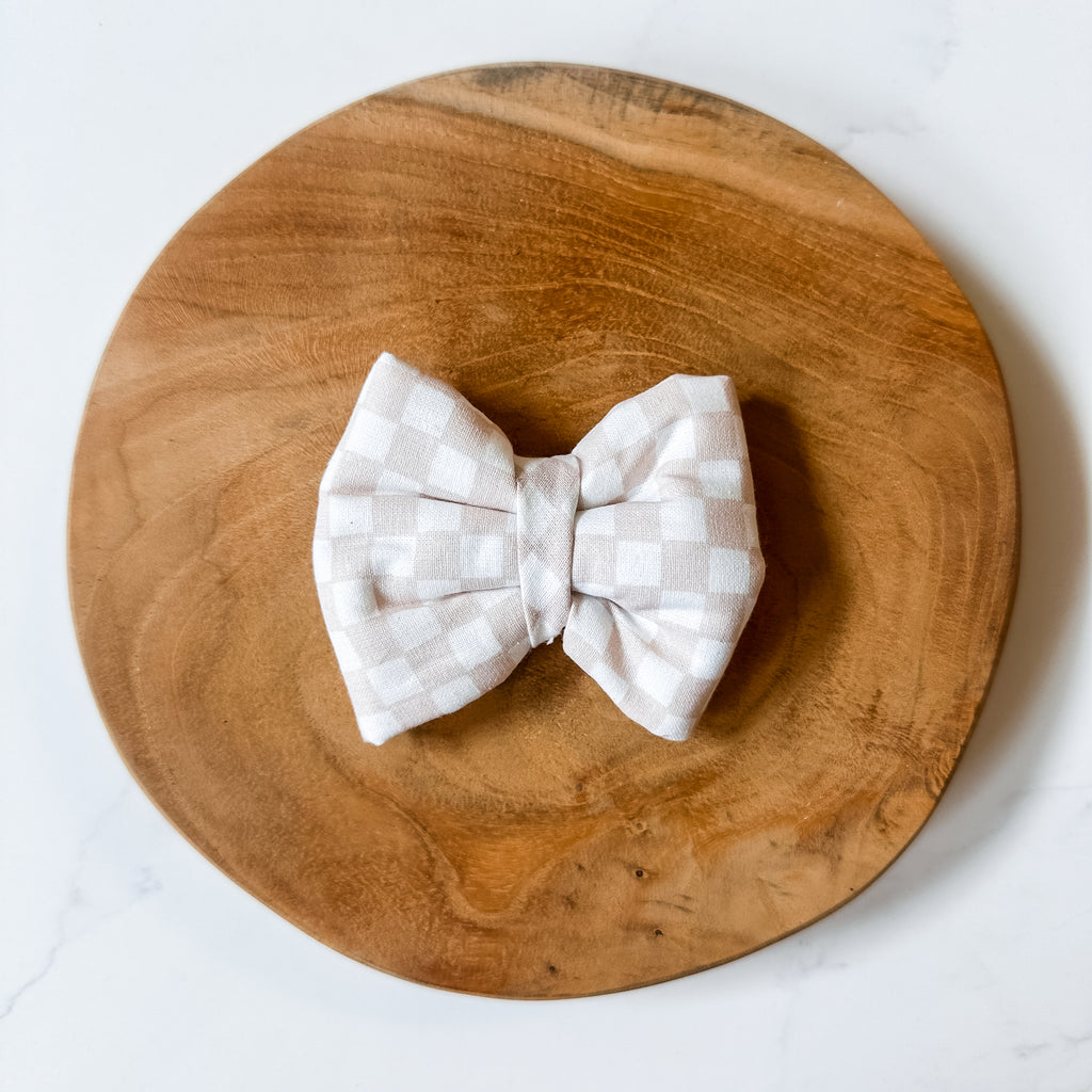 Pink Lemonade Checkered Plush Bow