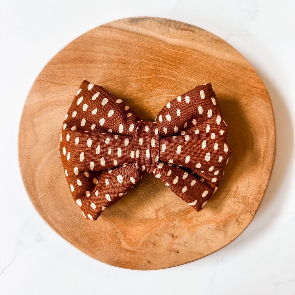 Copper Spot Plush Bow