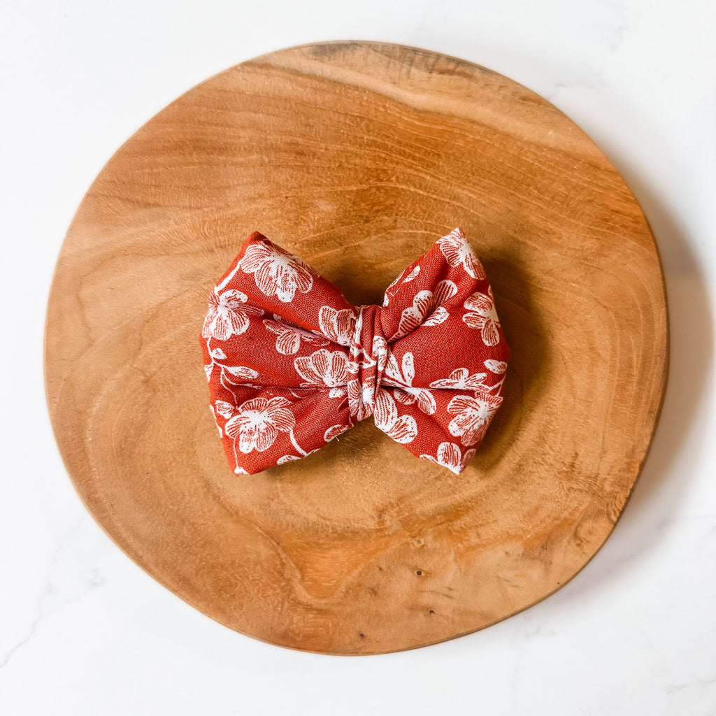 Sienna Floral Plush Bow