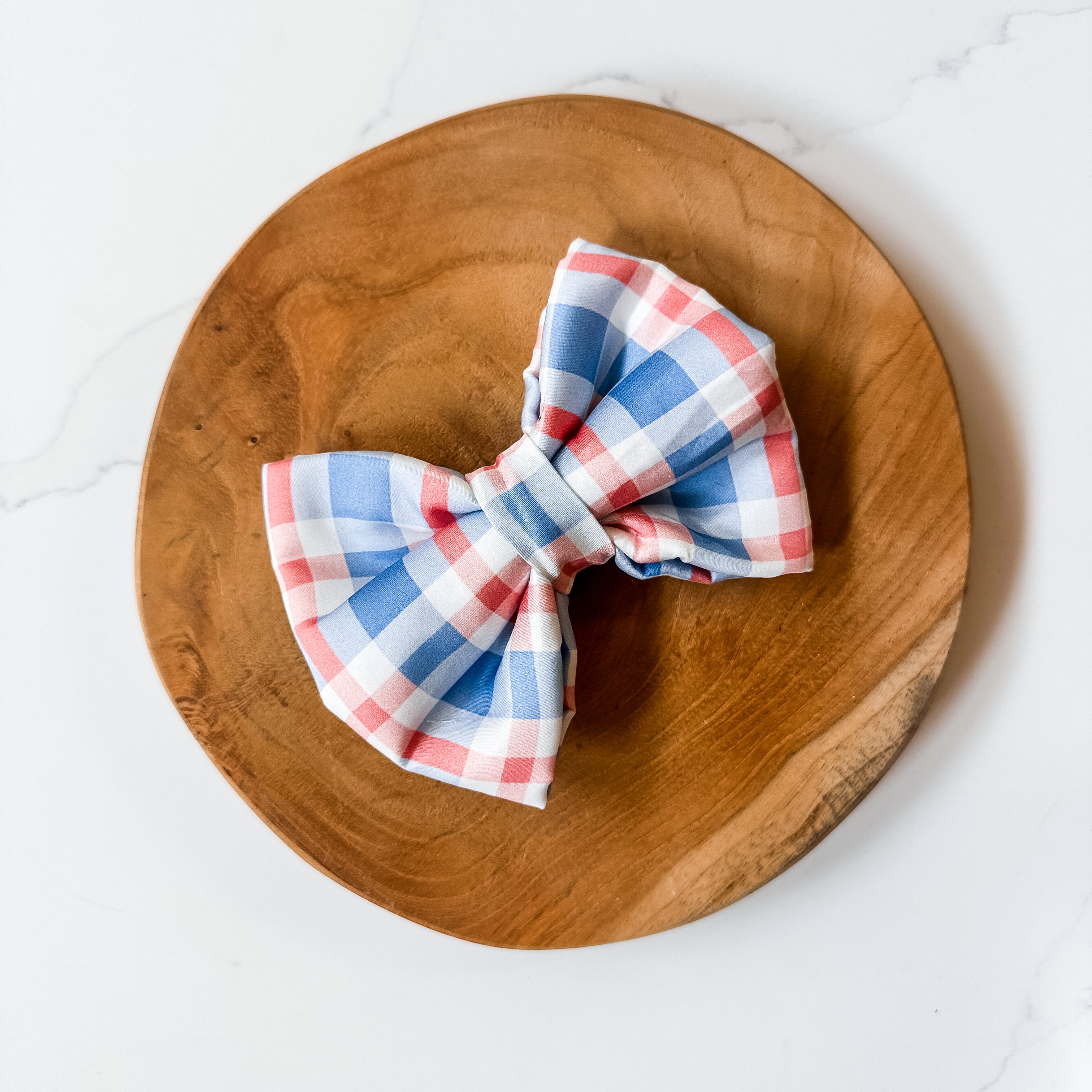 Patriotic Plaid Plush Bow