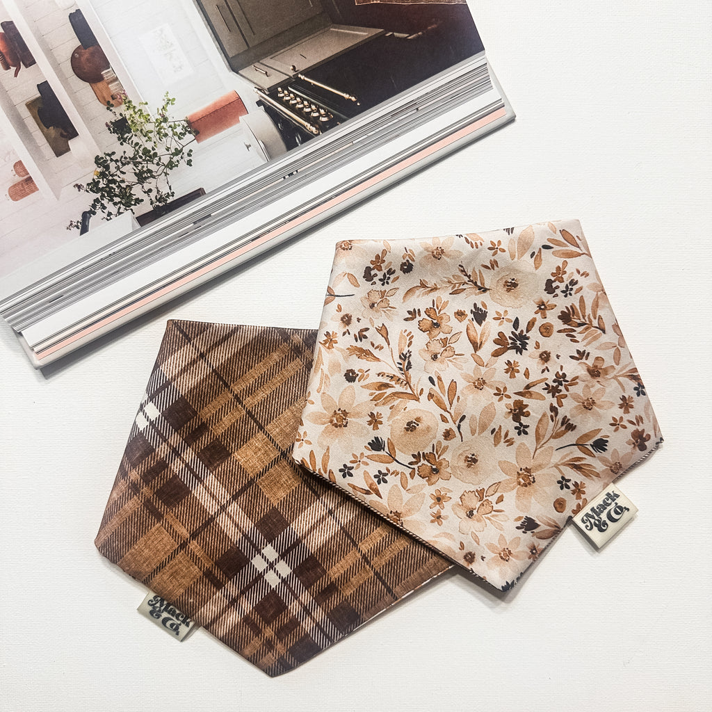 Cozy & Classic Blooms Bandana *Reversible*