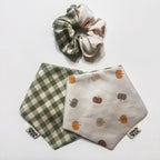 Gingham Harvest Two-Tone Scrunchie