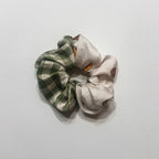 Gingham Harvest Two-Tone Scrunchie
